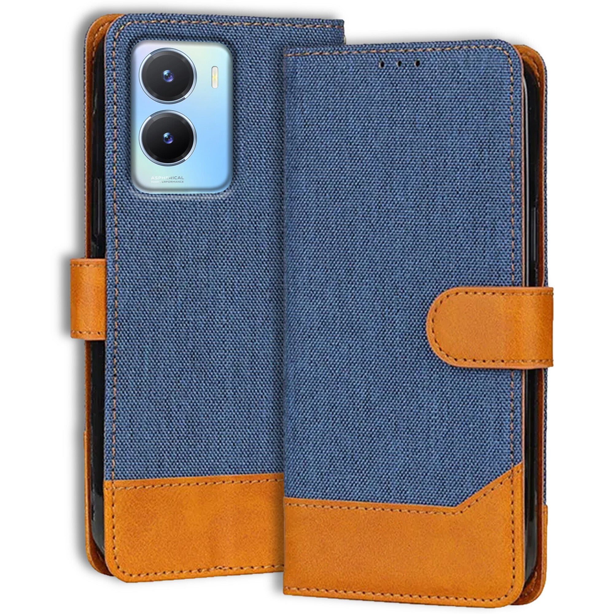 Accesorios Vivo T2X 5G denim flip cover – Blue – Image 1 #color_blue