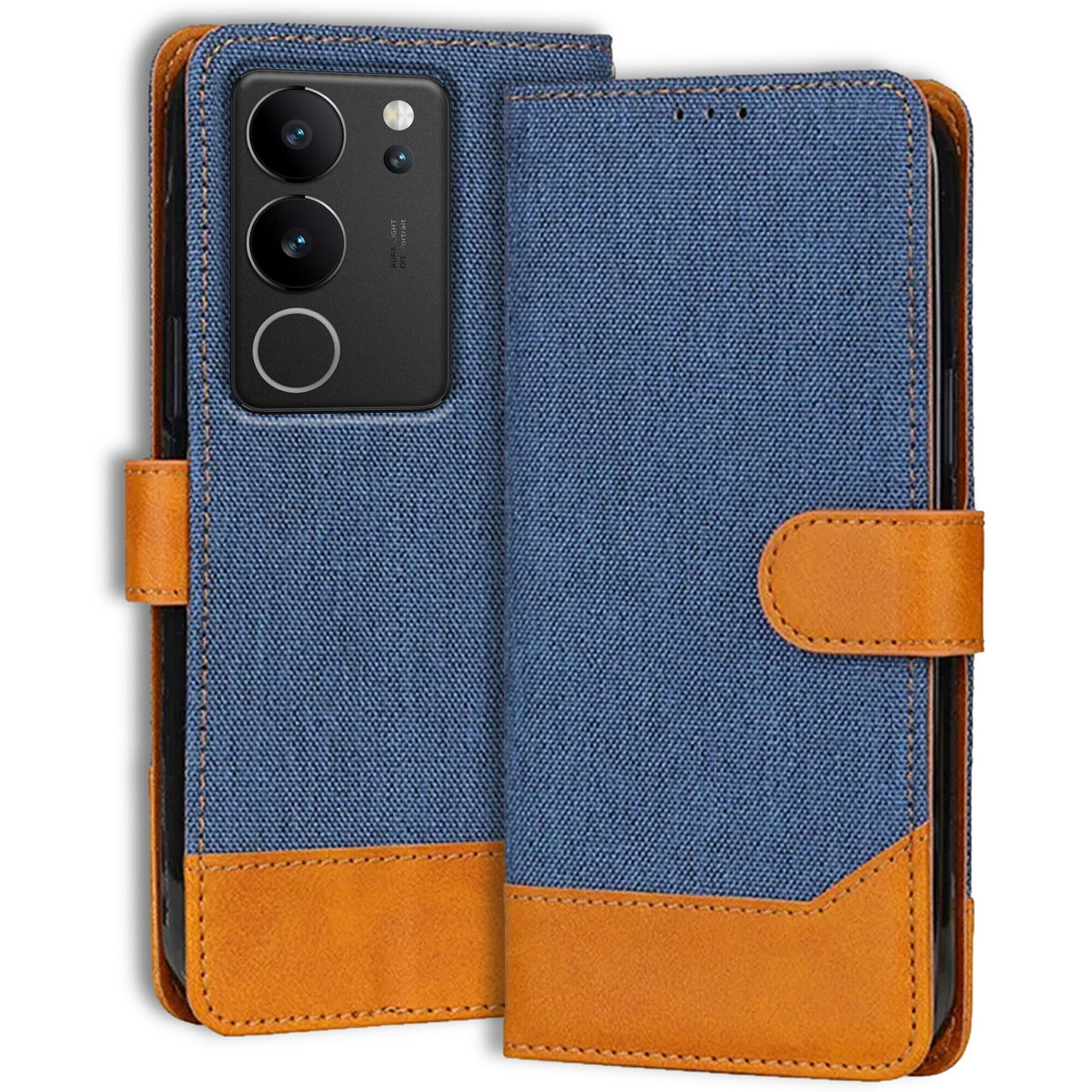 Accesorios Vivo V29 5G denim flip cover – Blue – Image 1 #color_blue
