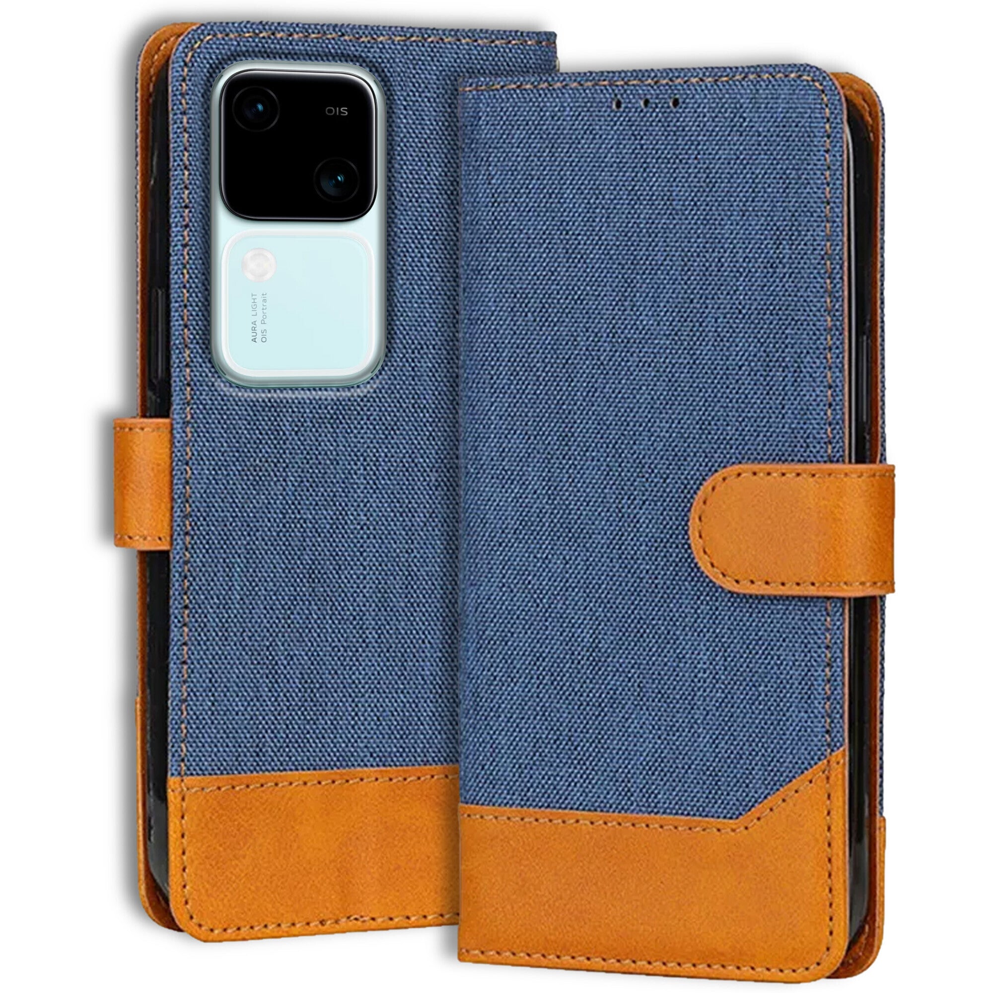 Accesorios Vivo V30 5G denim flip cover – Blue – Image 1 #color_blue
