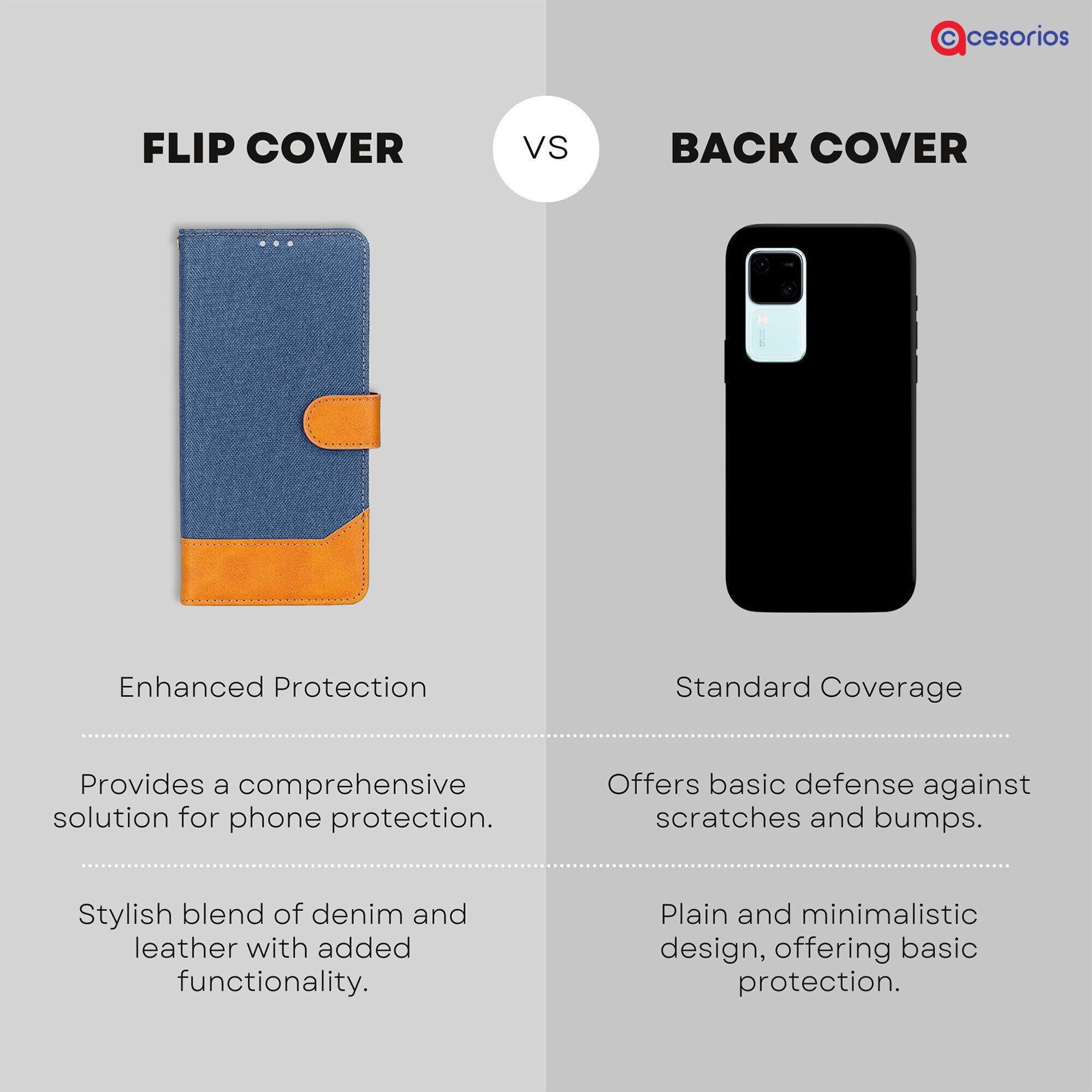 Accesorios Vivo V30 5G denim flip cover – Blue – Image 8 #color_blue