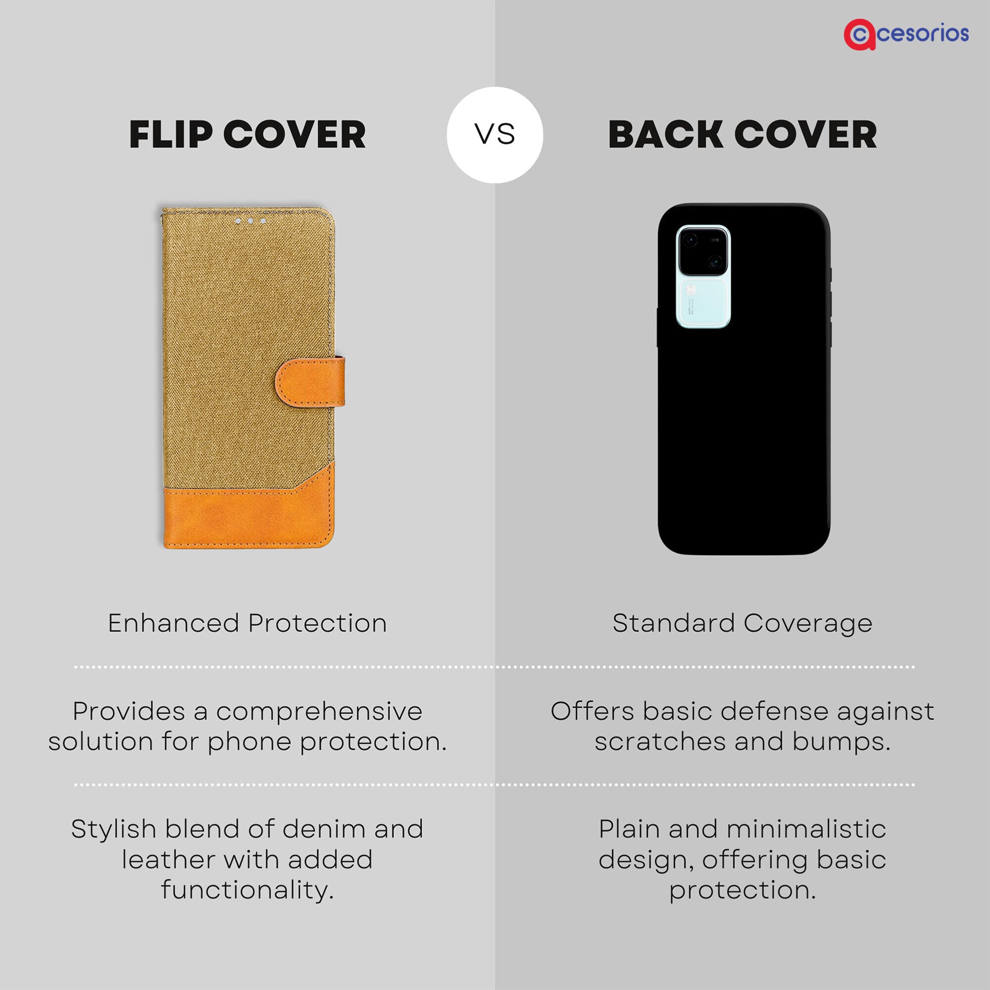 Accesorios Vivo V30 5G denim flip cover – Light Brown – Image 8 #color_light brown