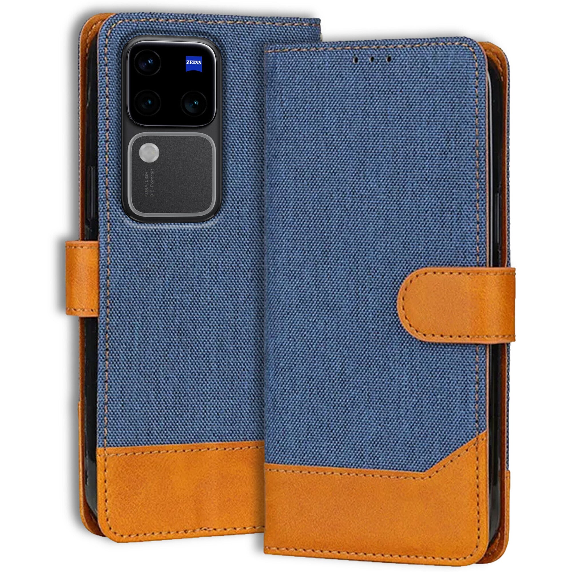 Accesorios Vivo V30 Pro 5G denim flip cover – Blue – Image 1 #color_blue