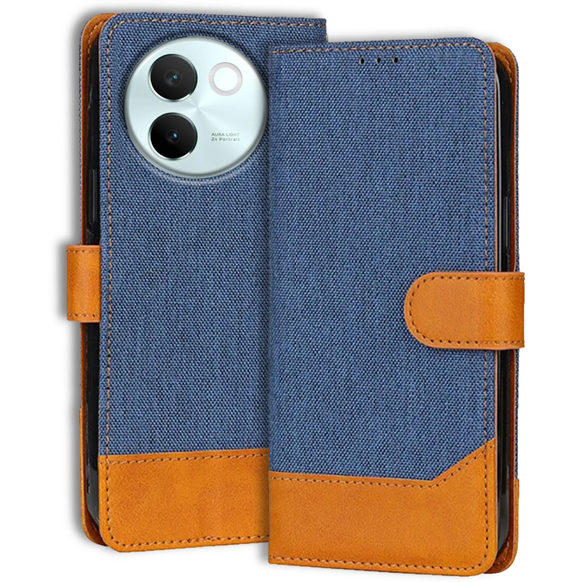 Accesorios Vivo V30E denim flip cover – Blue – Image 1 #color_blue