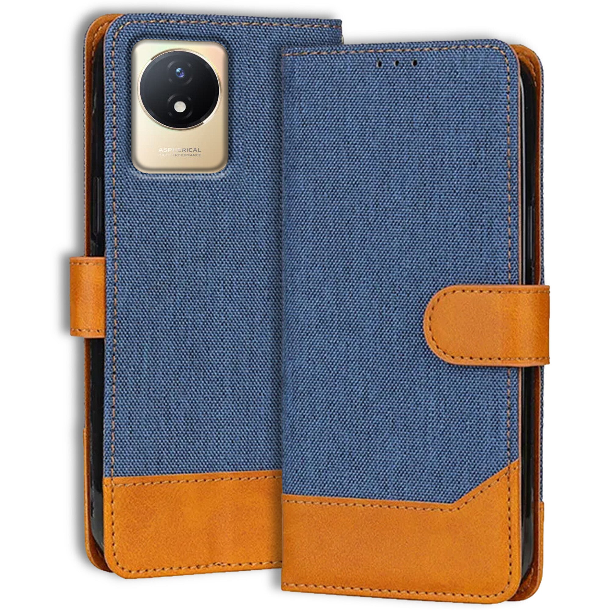 Accesorios Vivo Y02T denim flip cover – Blue – Image 1 #color_blue
