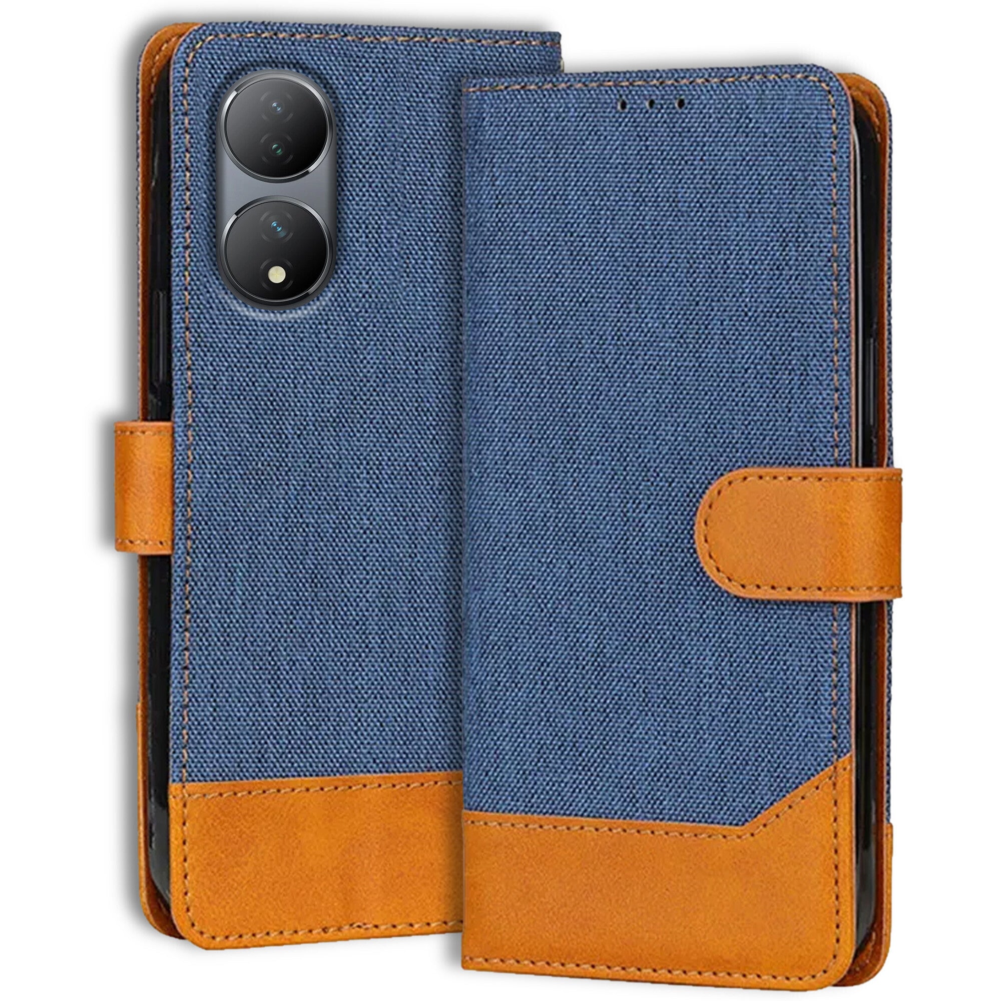 Accesorios Vivo Y100A 5G denim flip cover – Blue – Image 1 #color_blue