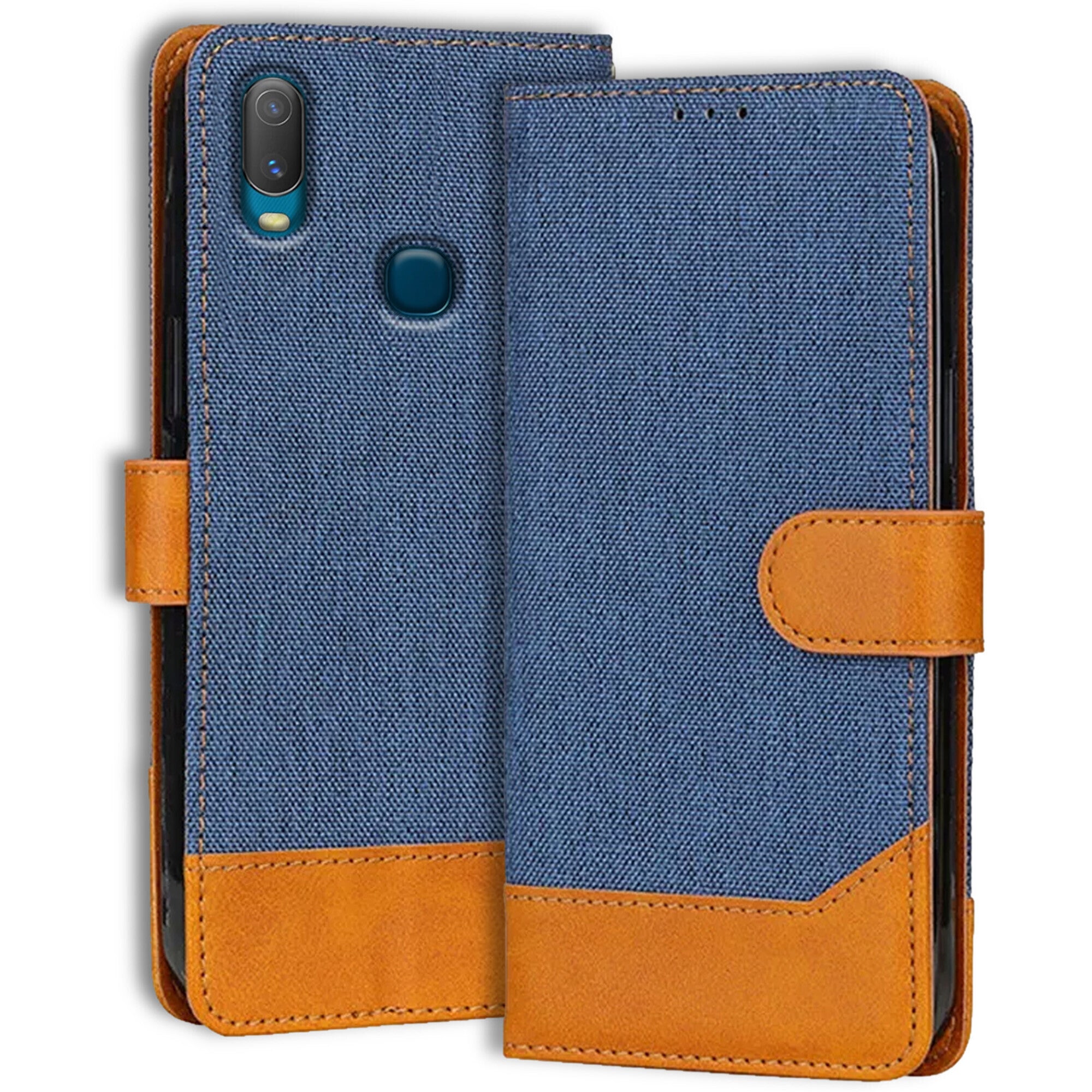 Accesorios Vivo Y11 denim flip cover – Blue – Image 1 #color_blue