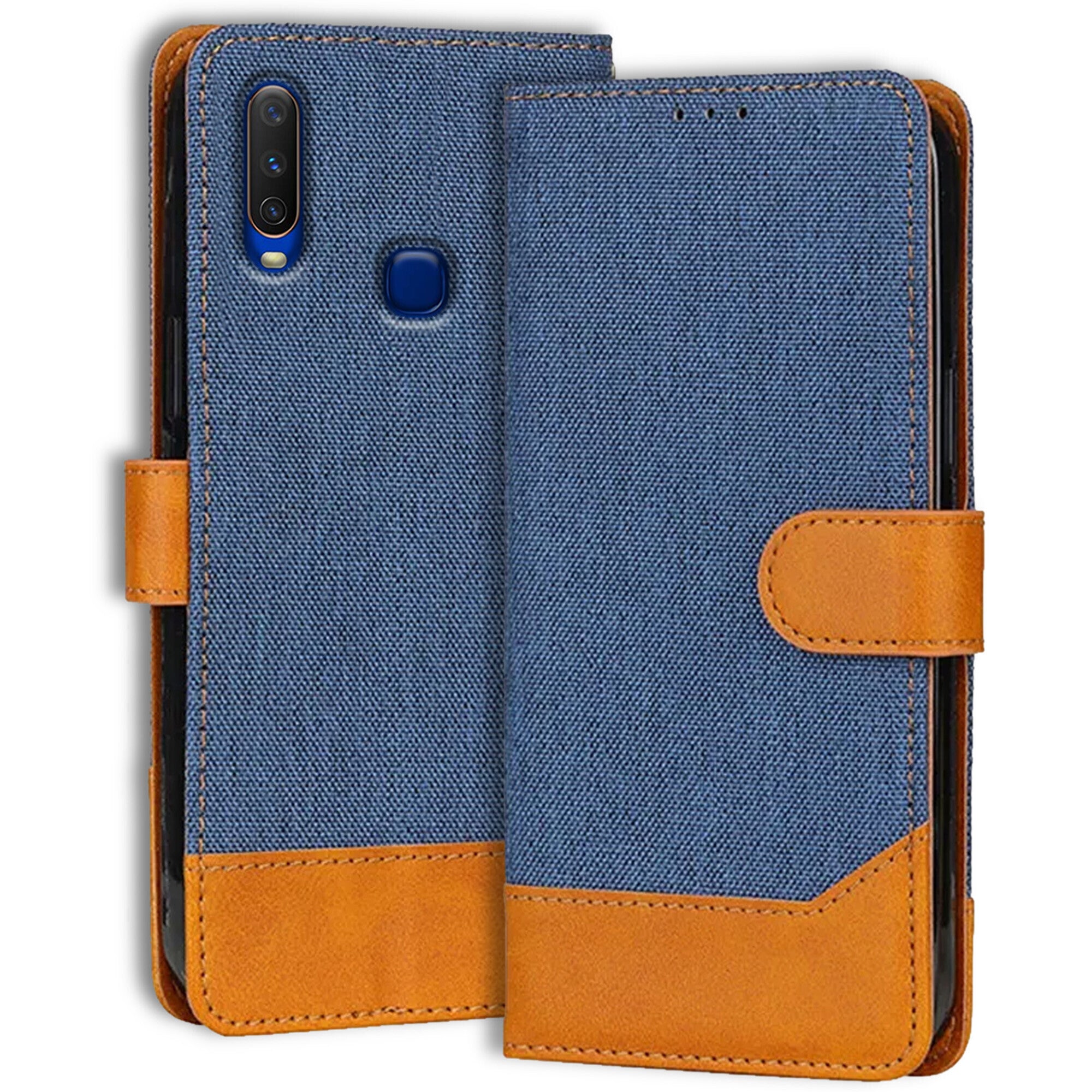 Accesorios Vivo Y17 denim flip cover – Blue – Image 1 #color_blue
