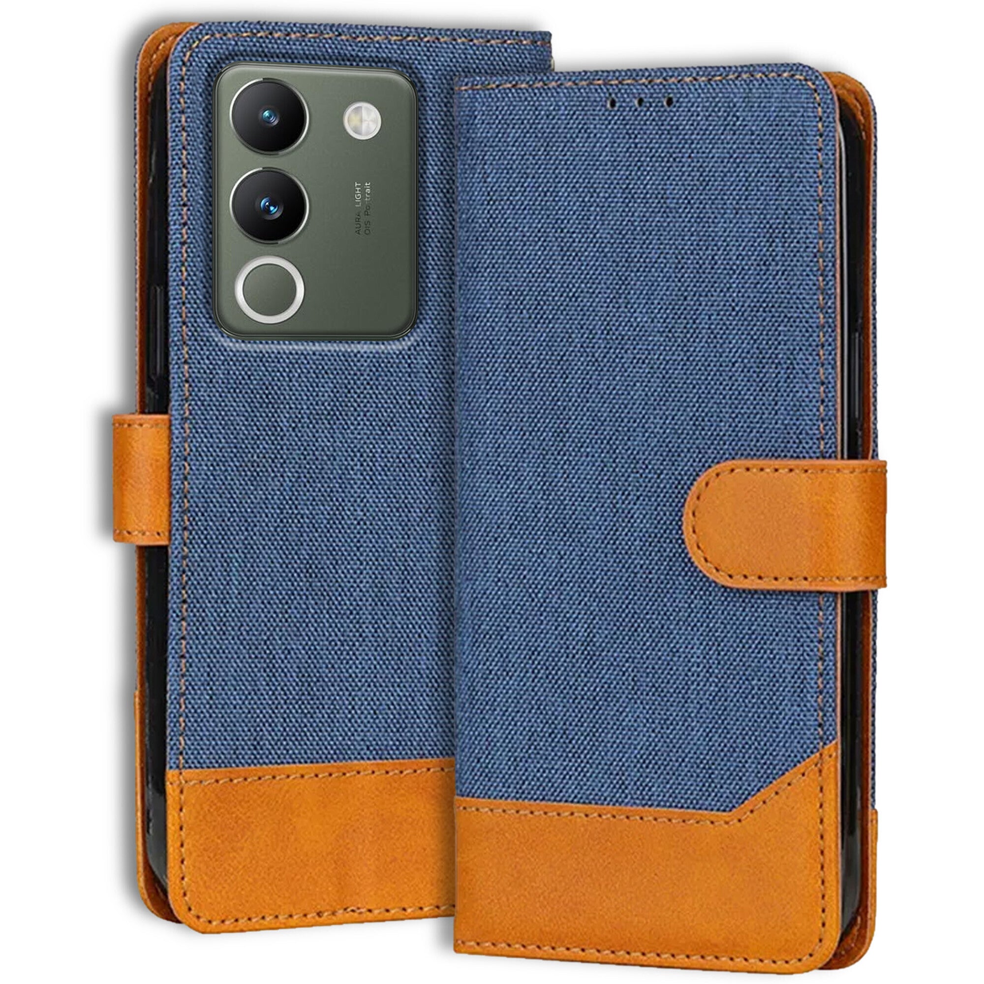 Accesorios Vivo Y200 denim flip cover – Blue – Image 1 #color_blue