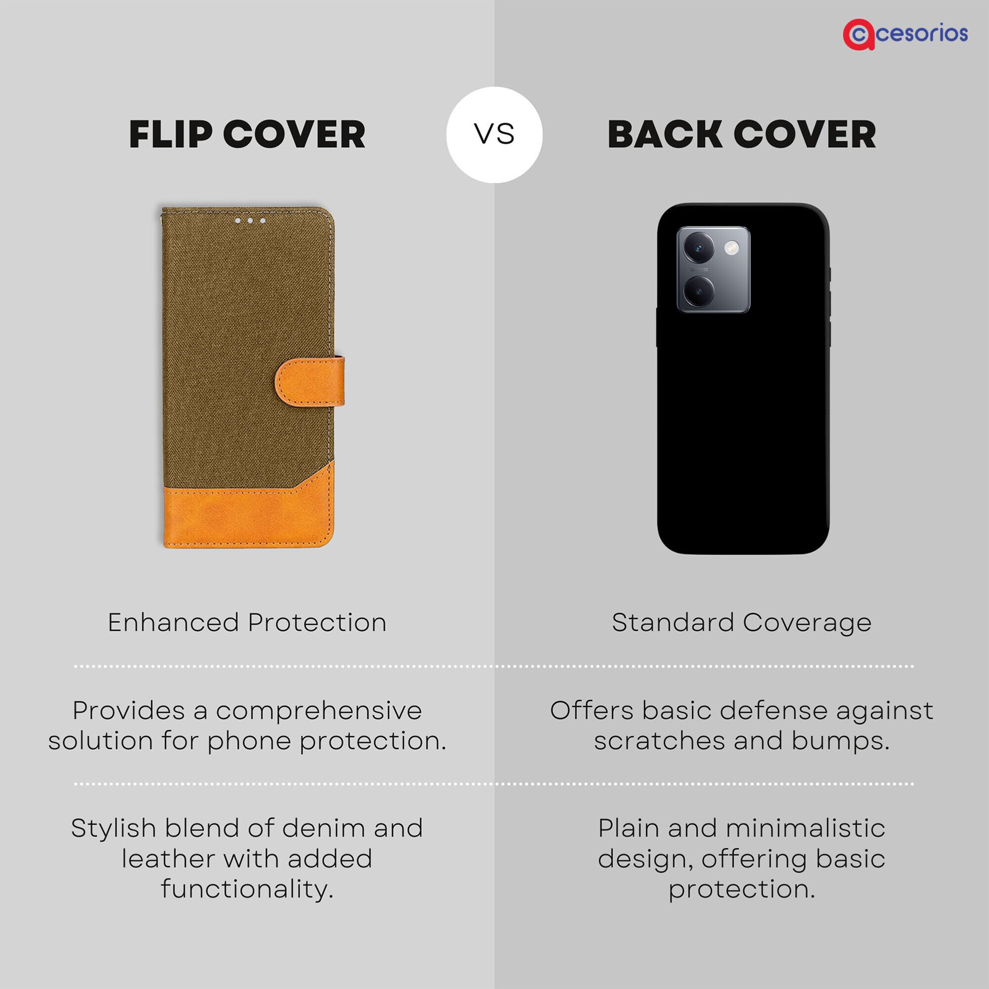 Accesorios Vivo Y200 Pro denim flip cover – Dark Brown – Image 8 #color_dark brown