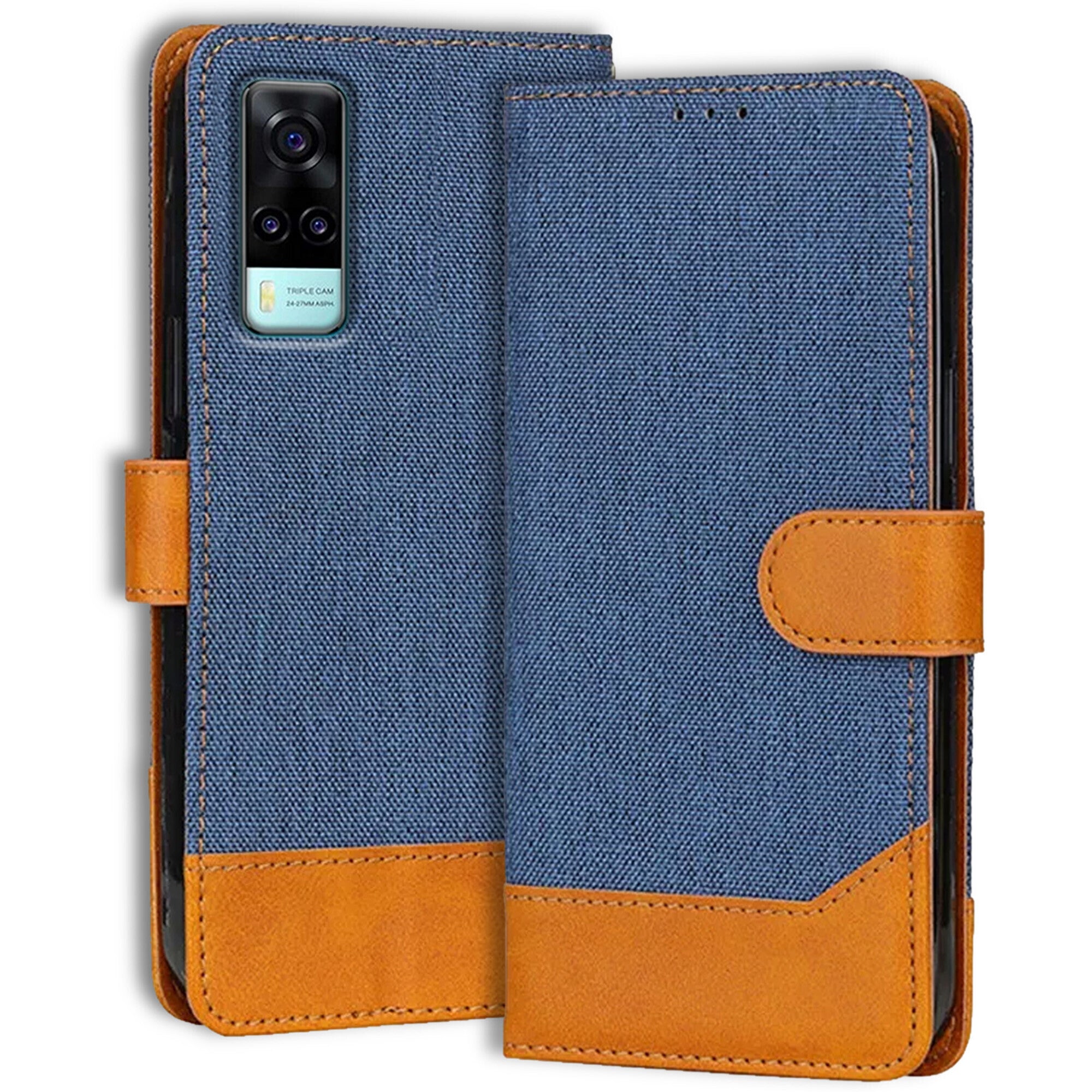 Accesorios Vivo Y31 denim flip cover – Blue – Image 1 #color_blue