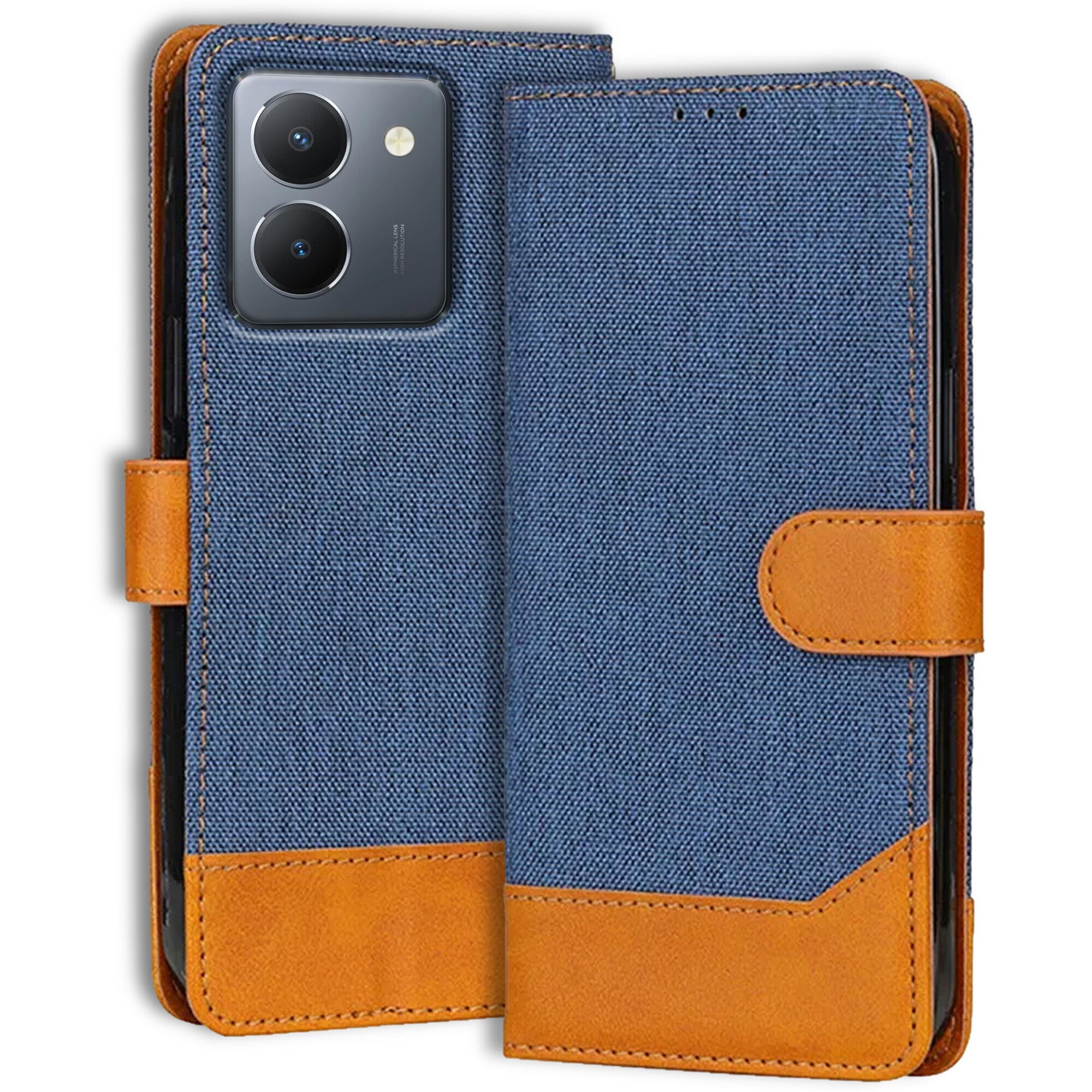 Accesorios Vivo Y36 denim flip cover – Blue – Image 1 #color_blue