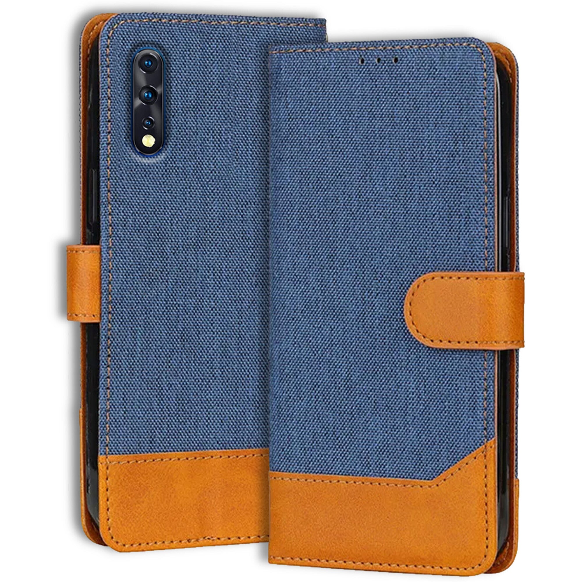Accesorios Vivo Z1X denim flip cover – Blue – Image 1 #color_blue