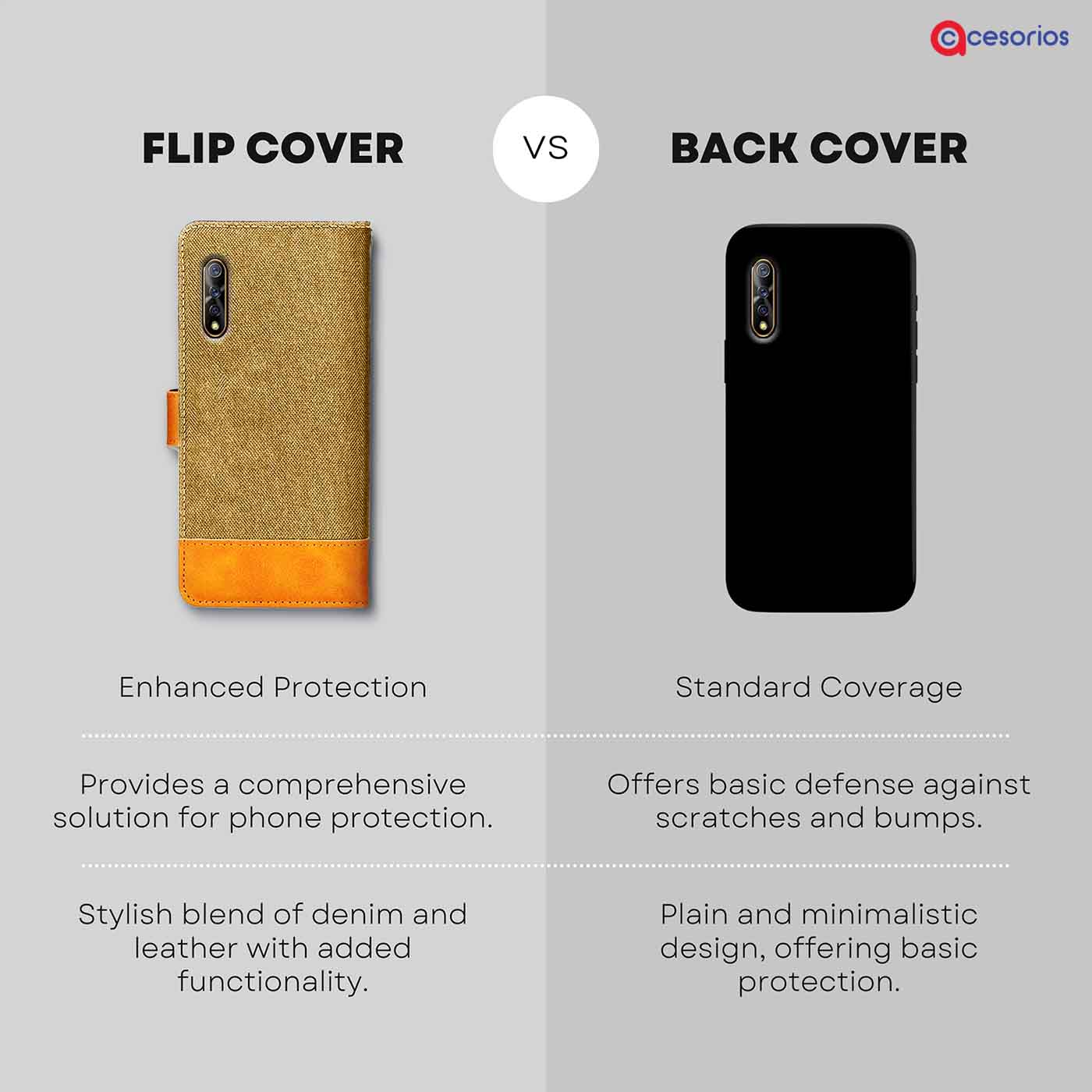 Accesorios Vivo S1 denim flip cover – Light Brown – Image 8 #color_light b