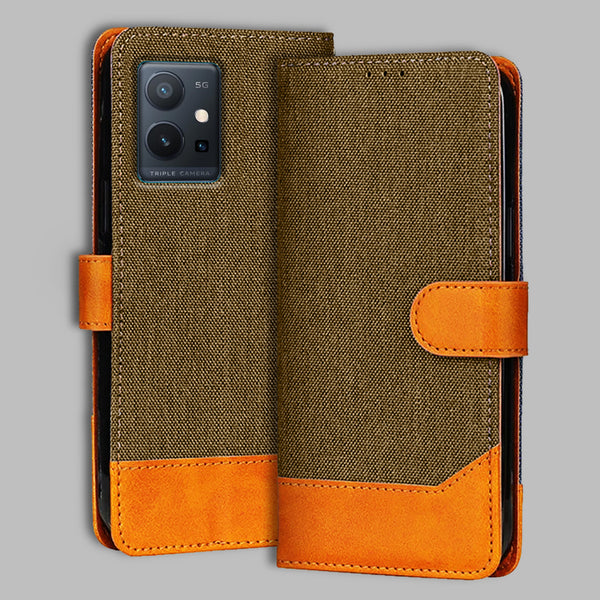 Vivo T1 5G Flip Cover — Denim, Walnut Brown after a year of daily use