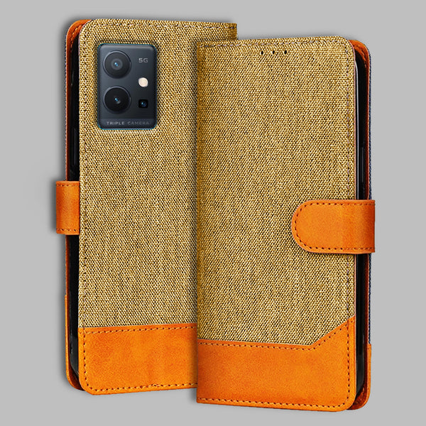 Vivo T1 5G Flip Cover — Denim, Camel Beige after a year of daily use