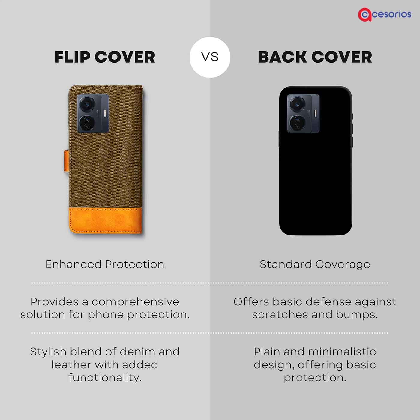 Accesorios Vivo T1 Pro 5G denim flip cover – Dark Brown – Image 8 #color_dark b