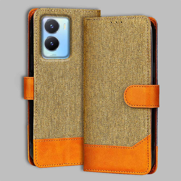 Vivo T2X 5G Flip Cover — Denim, Camel Beige after a year of daily use