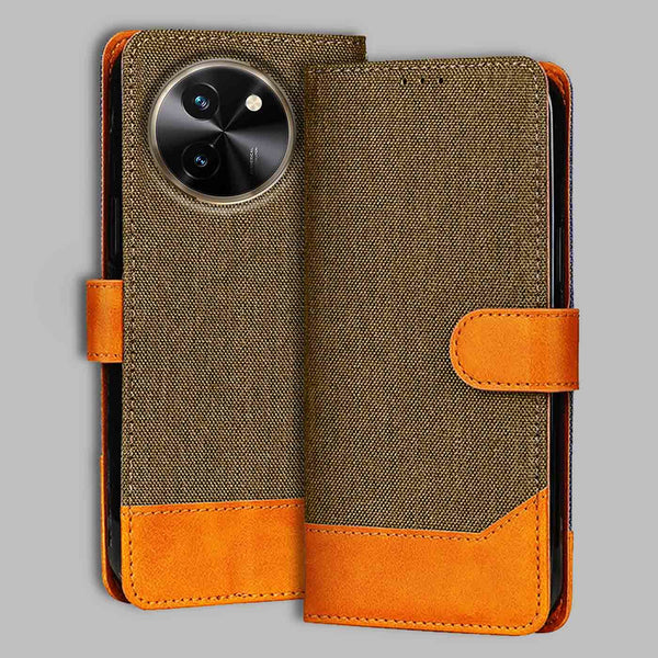 Vivo T3X Flip Cover — Denim, Walnut Brown after a year of daily use