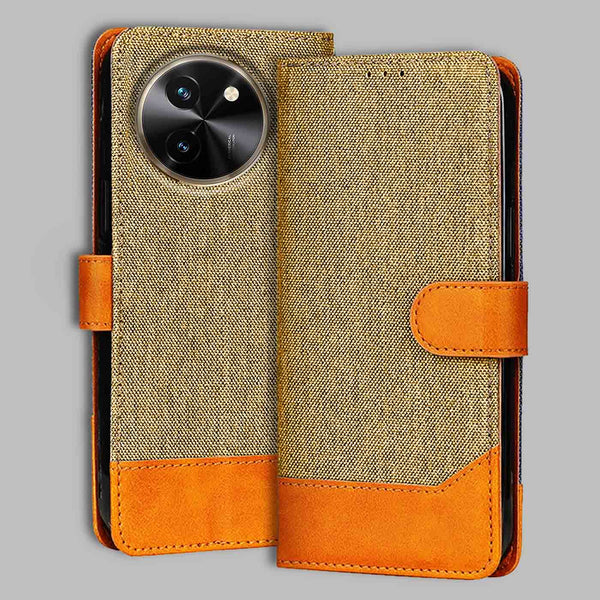 Vivo T3X Flip Cover — Denim, Camel Beige after a year of daily use