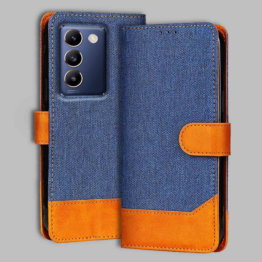 Vivo T3 5G flip cover in Blue — front view by Accesorios
