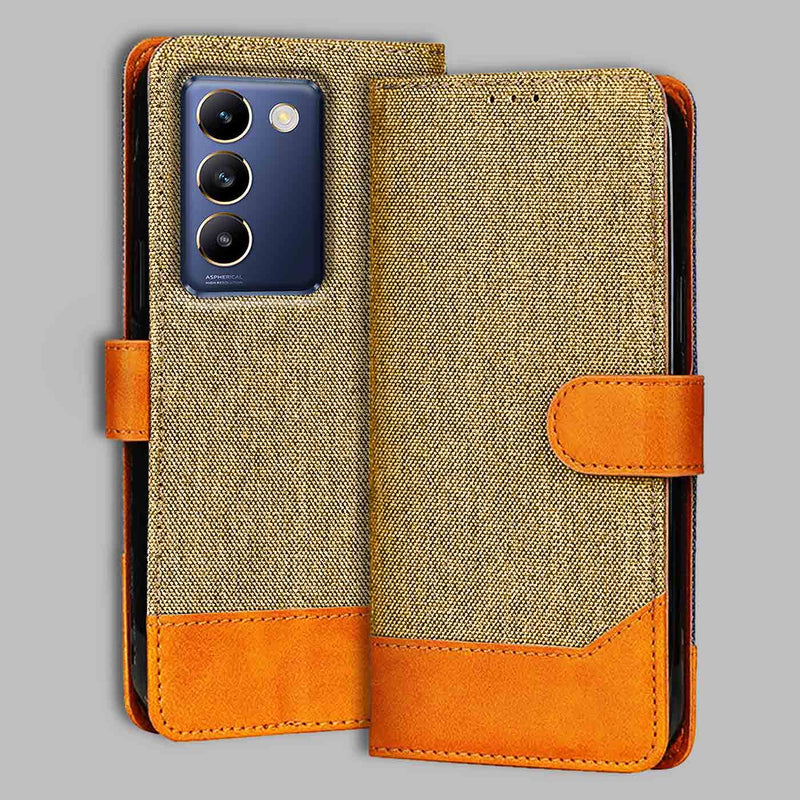 Vivo T3 5G Flip Cover — Denim, Camel Beige after a year of daily use