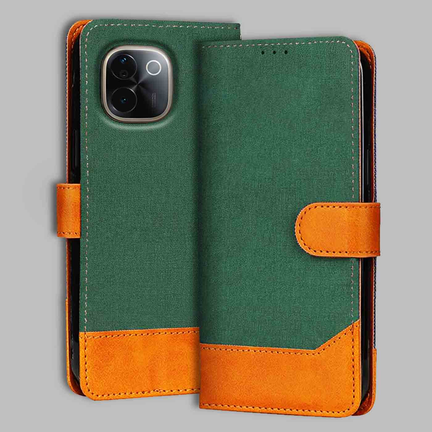 Accesorios Vivo T3 Pro 5G denim flip cover – Green – Image 1 #color_g