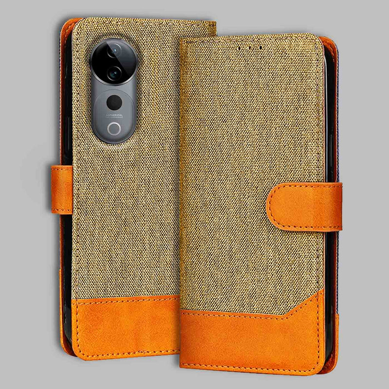 Vivo T3 Ultra Flip Cover — Denim, Camel Beige after a year of daily use