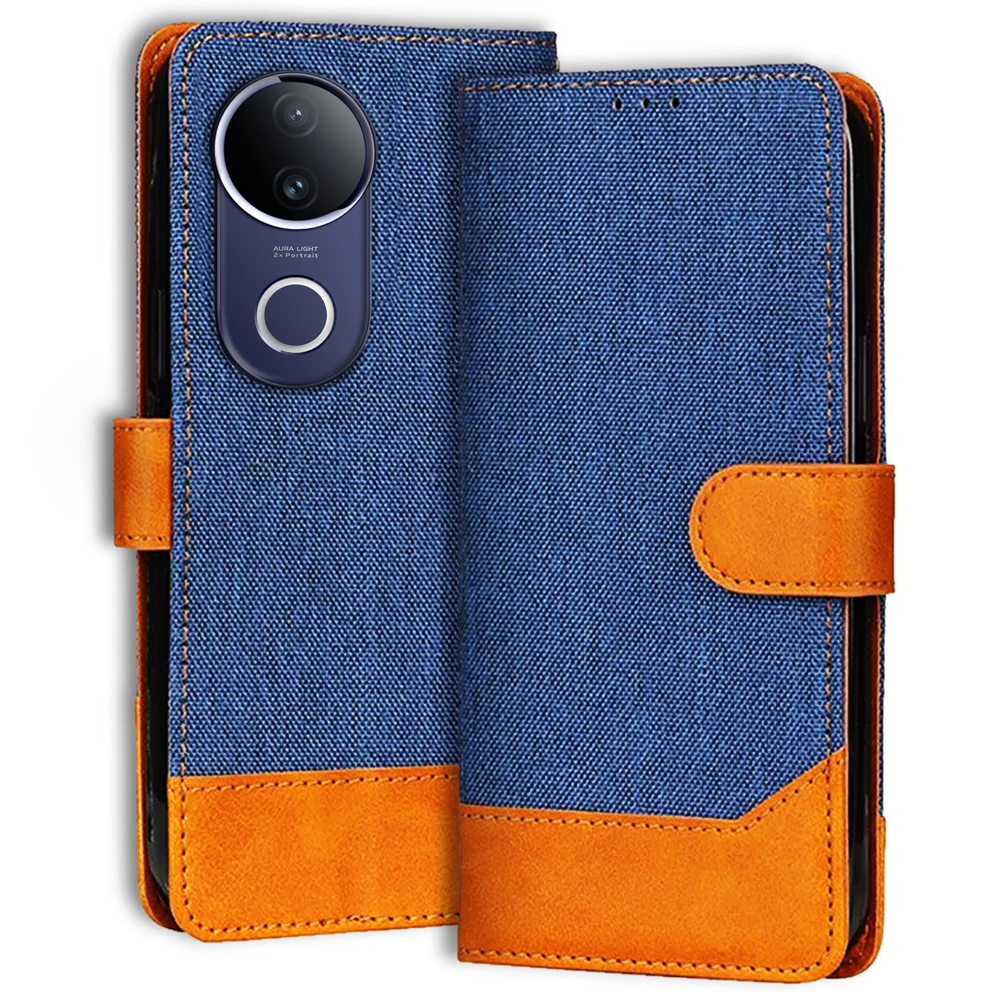 Accesorios Vivo T4R 5G denim flip cover – Blue – Image 1 #color_blue