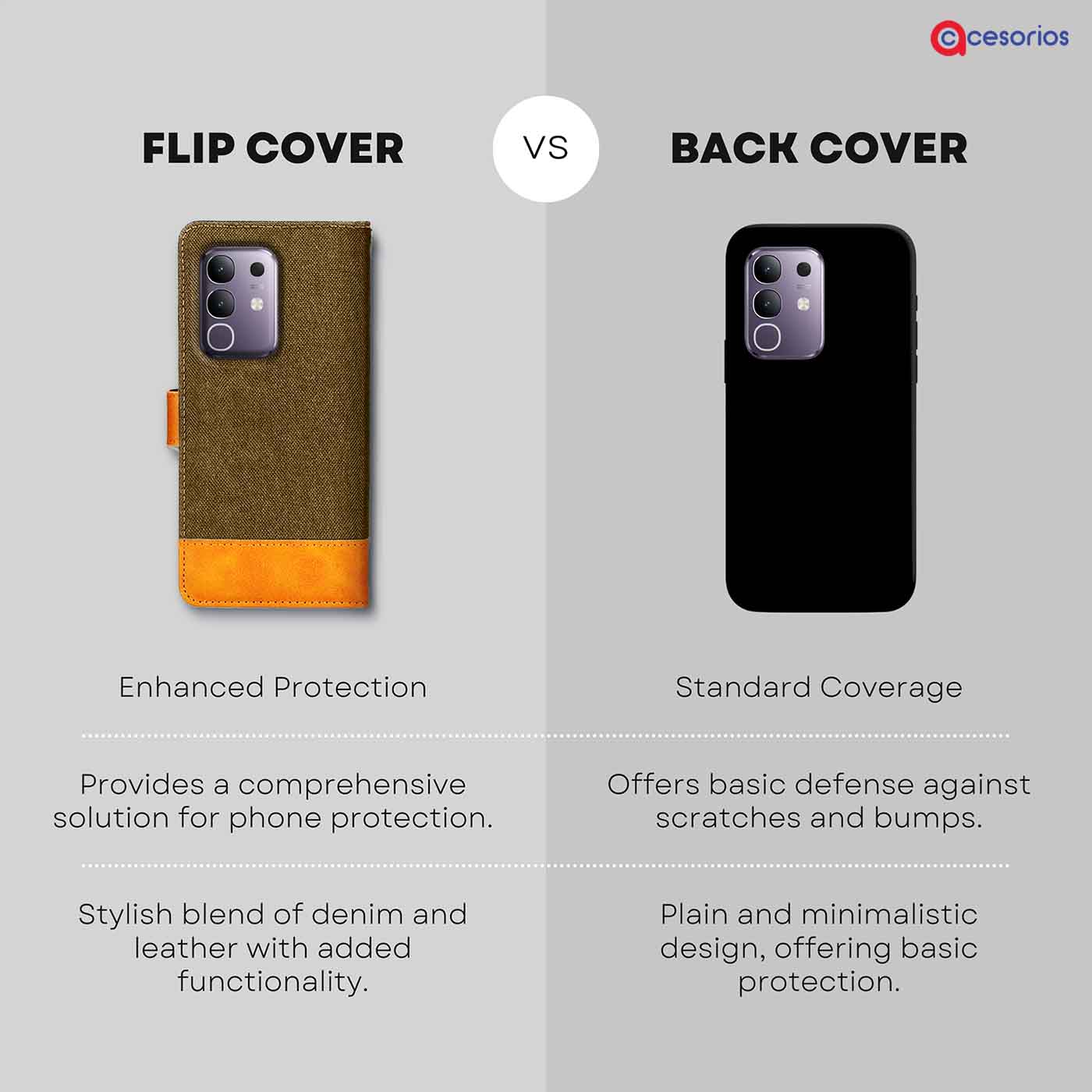 Accesorios Vivo T4X 5G denim flip cover – Dark Brown – Image 8 #color_dark b