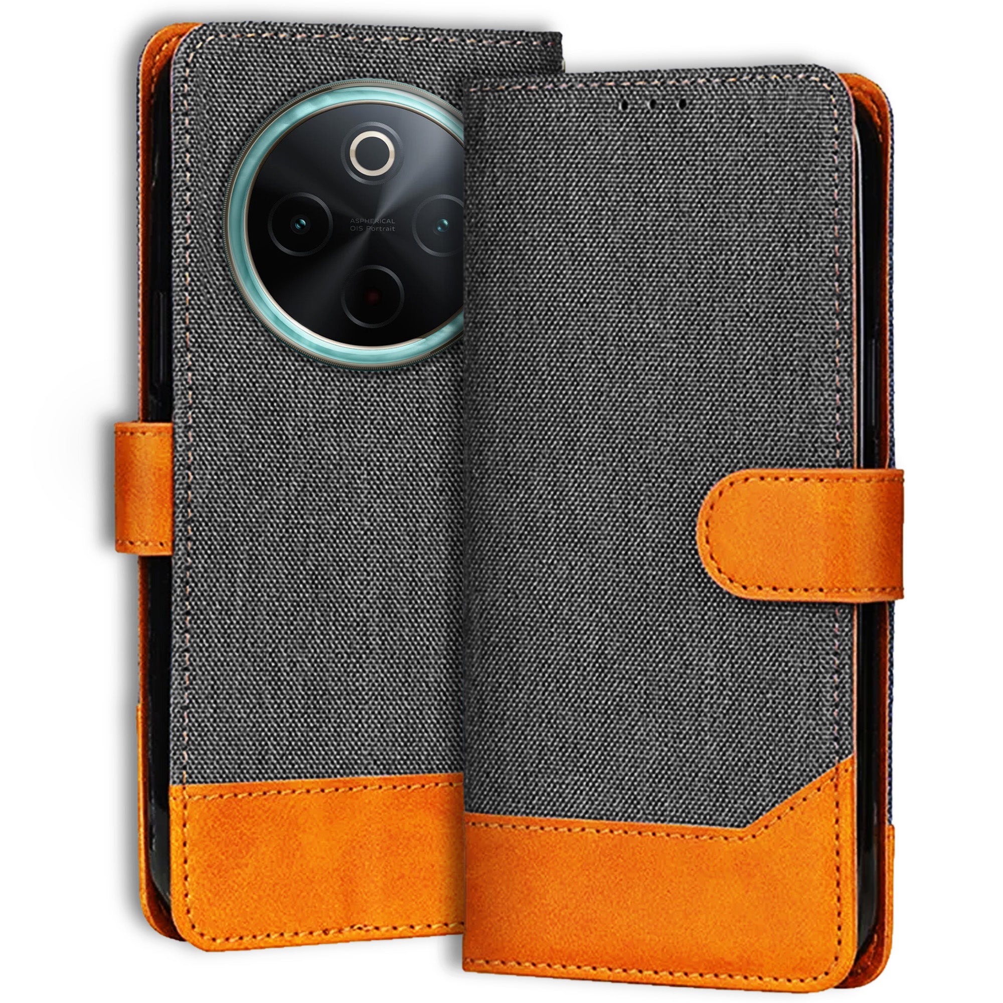 Accesorios Vivo T4 5G denim flip cover – Grey – Image 1 #color_grey
