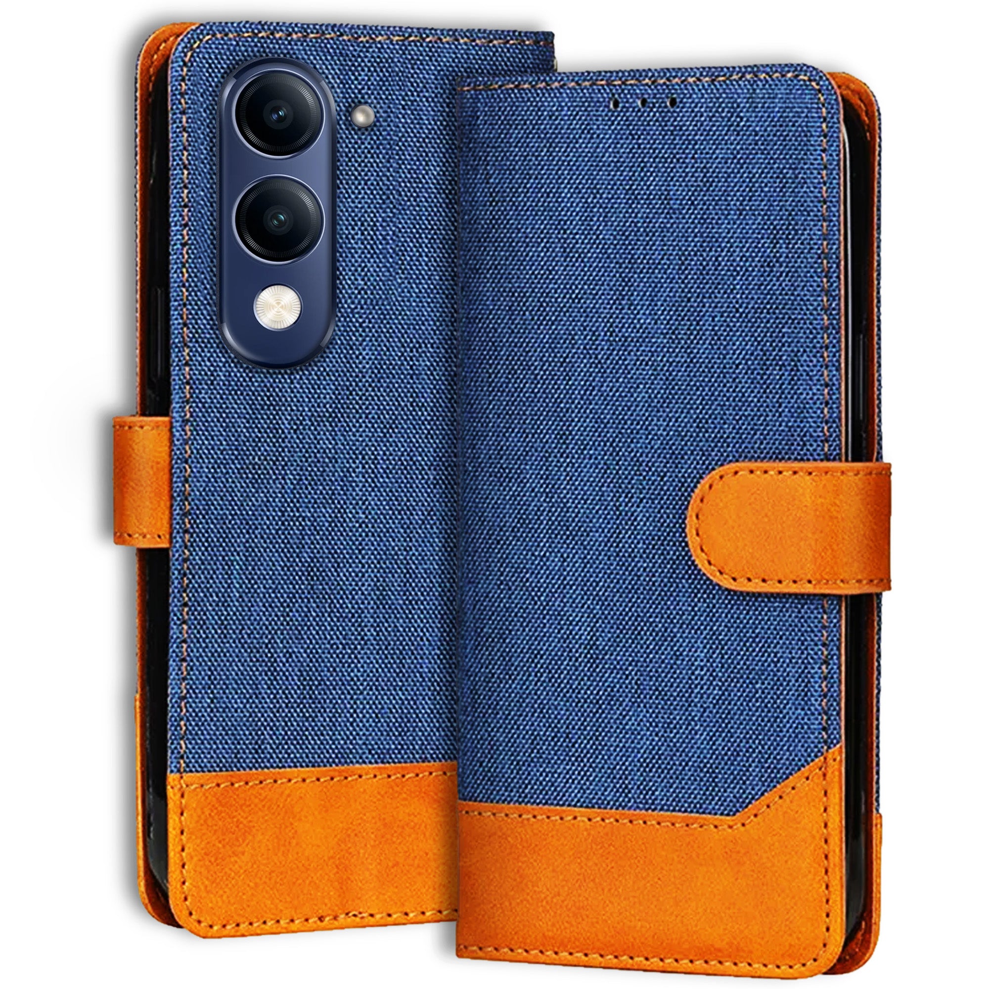 Accesorios Vivo T4 Lite 5G denim flip cover – Blue – Image 1 #color_blue