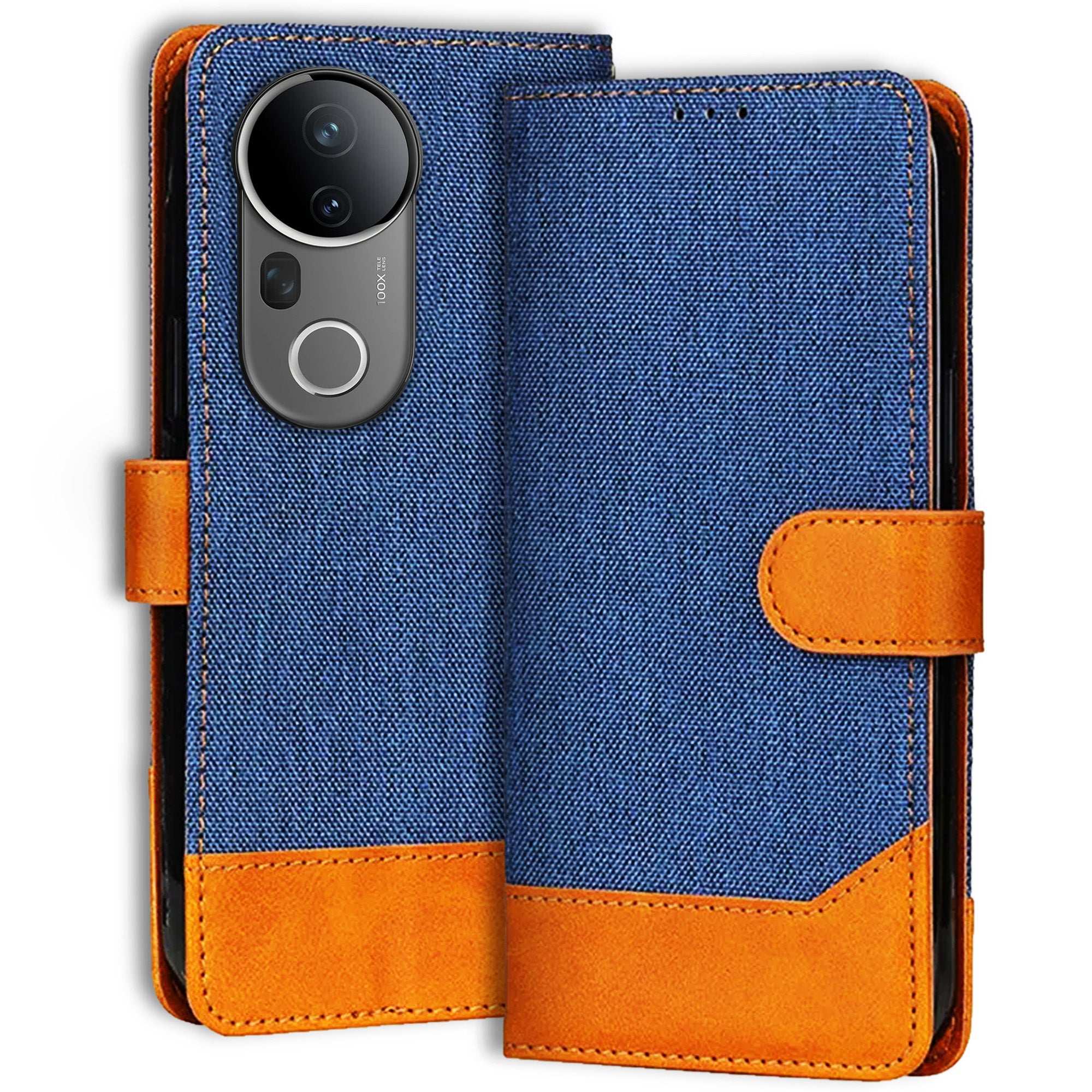 Accesorios Vivo T4 Ultra 5G denim flip cover – Blue – Image 1 #color_blue
