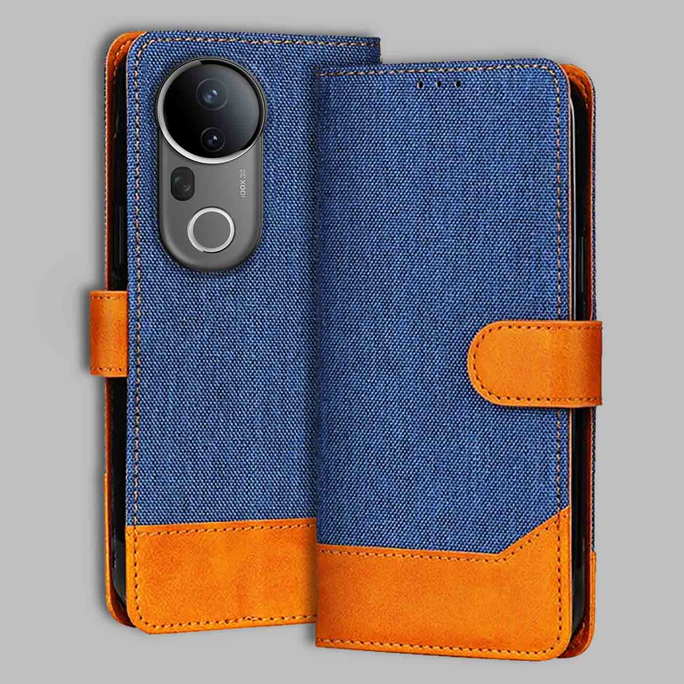 Accesorios Vivo T4 Ultra 5G denim flip cover – Blue – Image 1 #color_