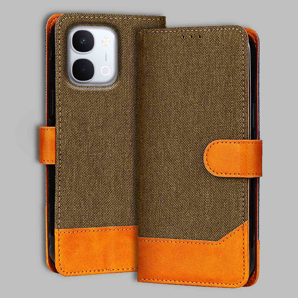 Vivo T5X Flip Cover — Denim, Walnut Brown after a year of daily use