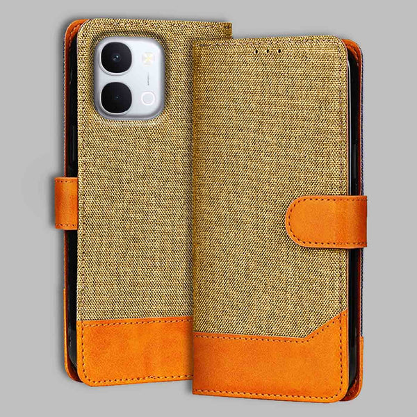 Vivo T5X Flip Cover — Denim, Camel Beige after a year of daily use