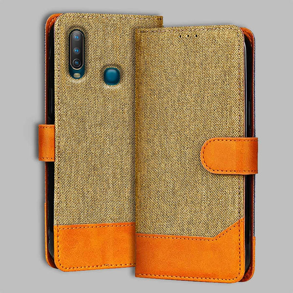 Vivo U10 Flip Cover — Denim, Camel Beige after a year of daily use