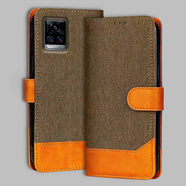 Vivo V20 Pro Flip Cover — Denim, Walnut Brown after a year of daily use