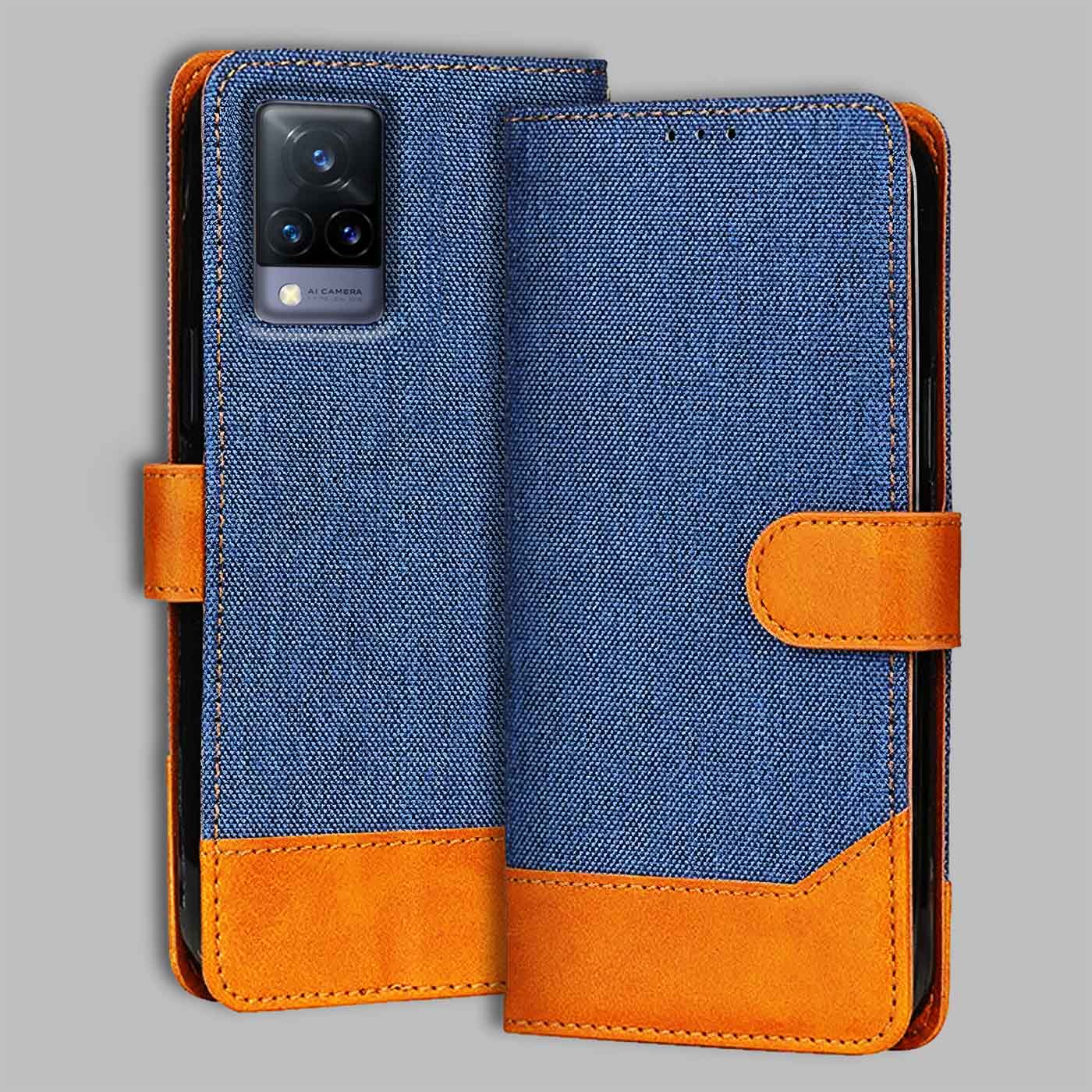 Accesorios Vivo V21 5G denim flip cover – Blue – Image 1 #color_