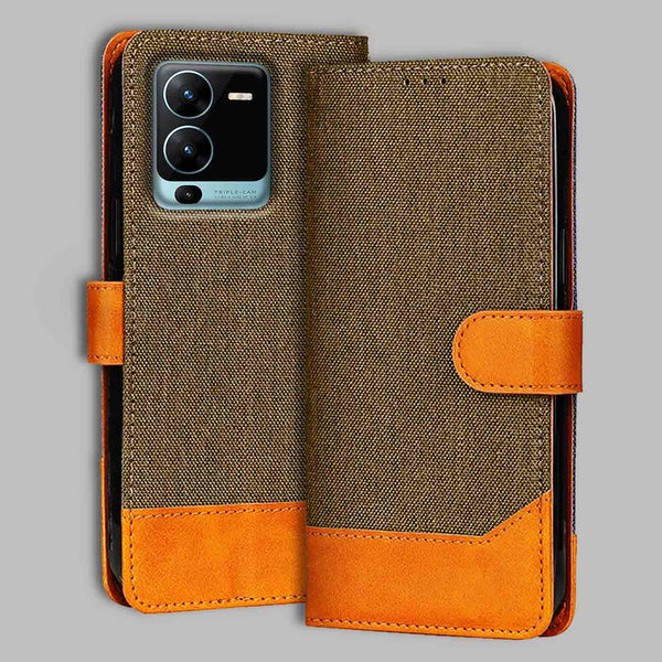 Vivo V25 Pro 5G Flip Cover — Denim, Walnut Brown after a year of daily use