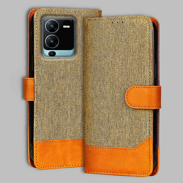 Vivo V25 Pro 5G Flip Cover — Denim, Camel Beige after a year of daily use