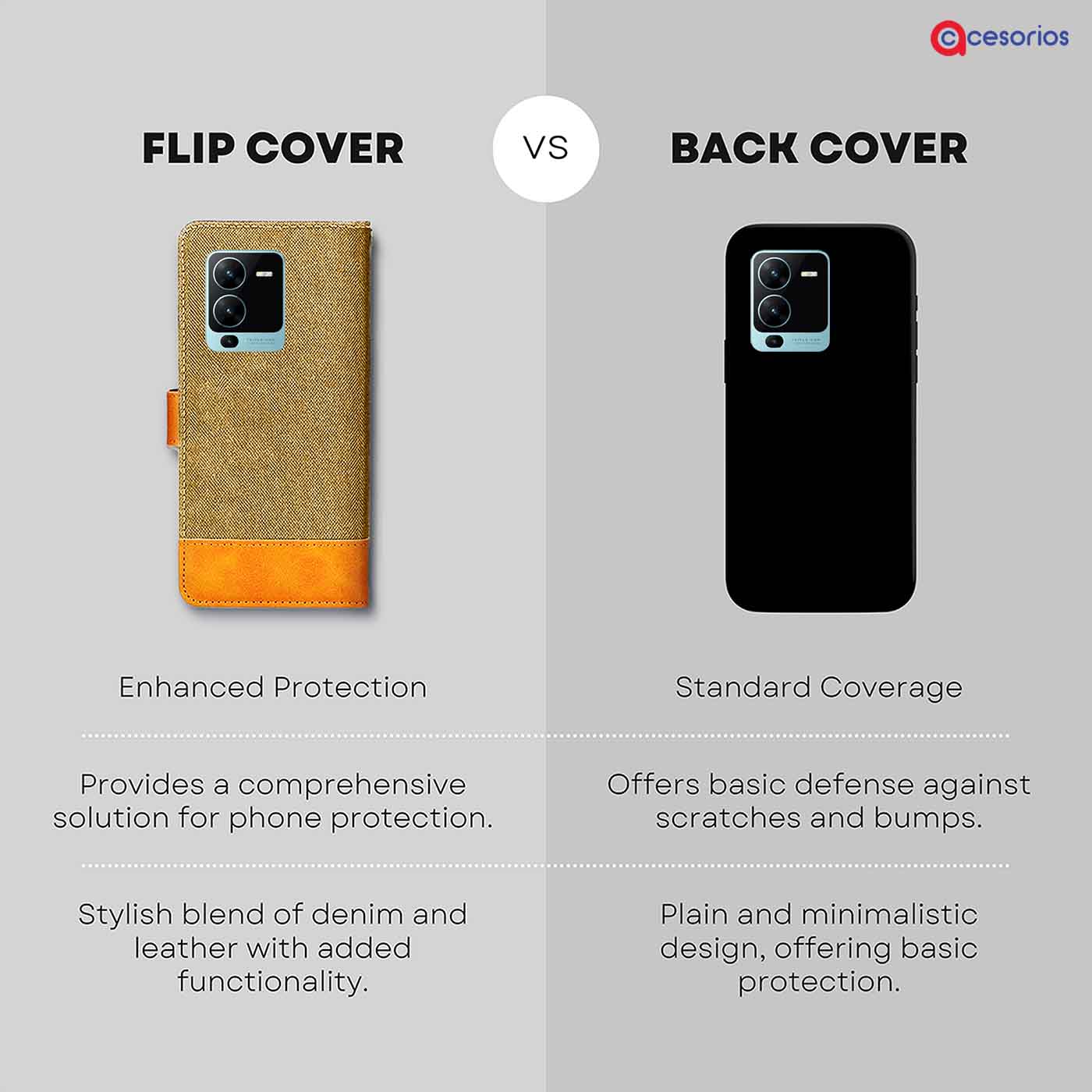 Accesorios Vivo V25 Pro denim flip cover – Light Brown – Image 8 #color_light b