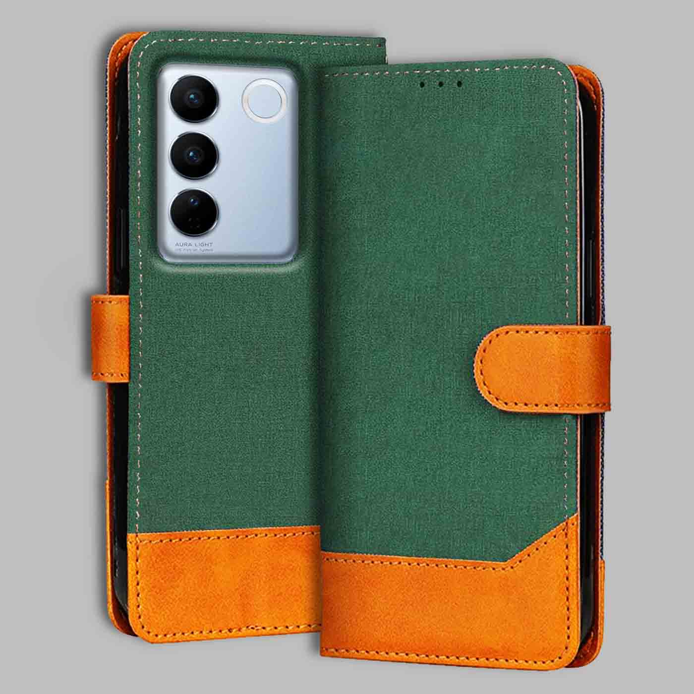 Accesorios Vivo V27 Pro 5G denim flip cover – Green – Image 1 #color_g