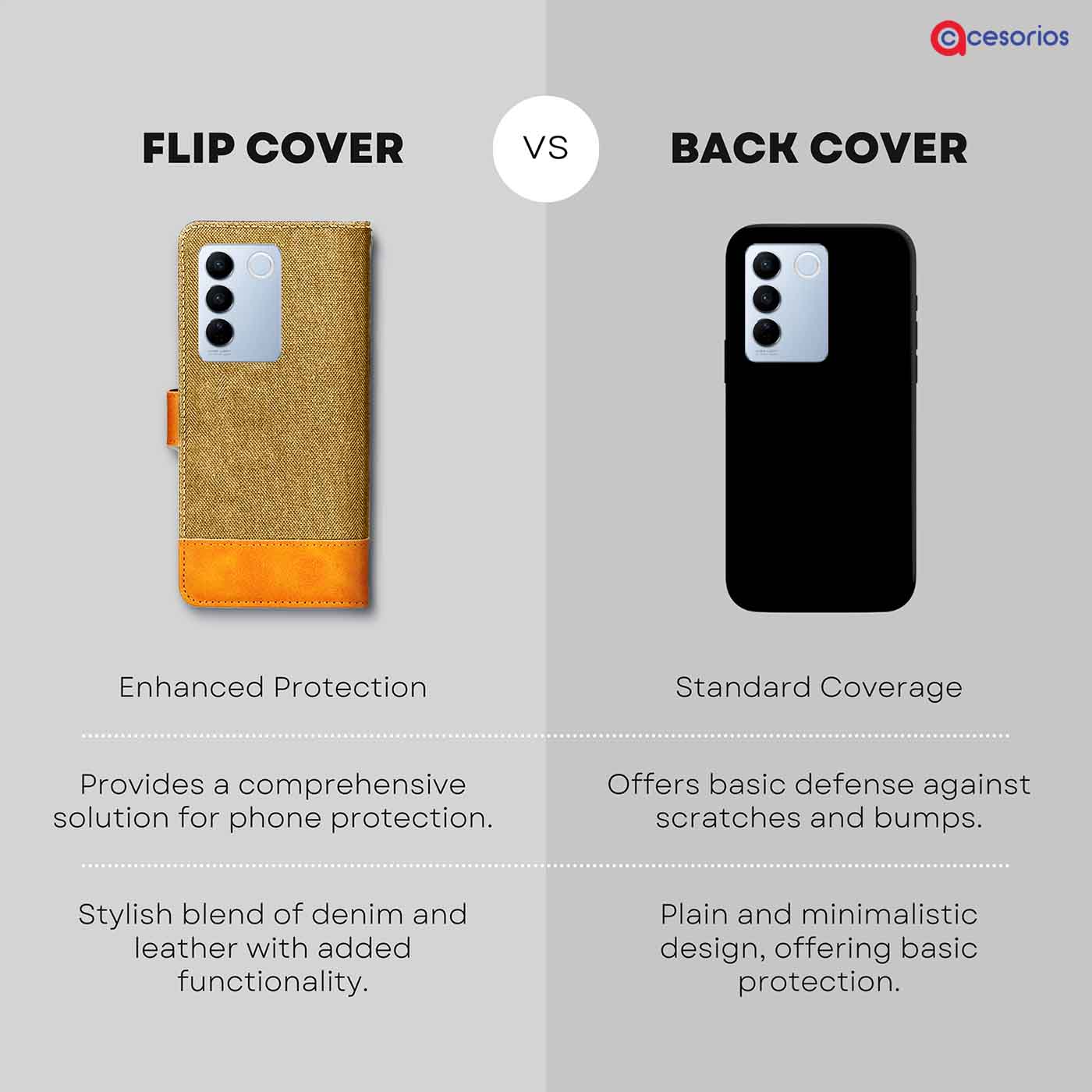 Accesorios Vivo V27 Pro 5G denim flip cover – Light Brown – Image 8 #color_light b