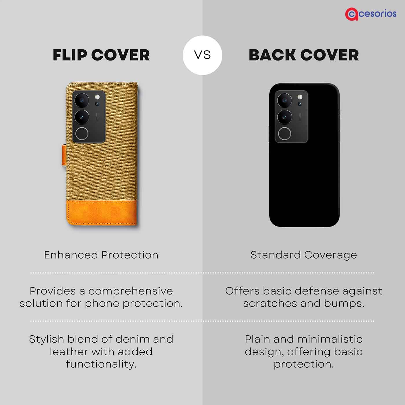 Accesorios Vivo V29 5G denim flip cover – Light Brown – Image 8 #color_light b