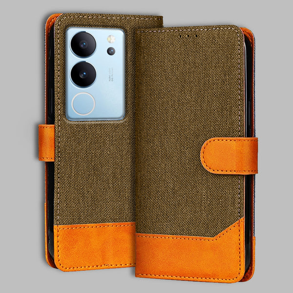 Vivo V29 Pro Flip Cover — Denim, Walnut Brown after a year of daily use