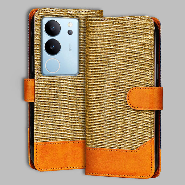 Vivo V29 Pro Flip Cover — Denim, Camel Beige after a year of daily use