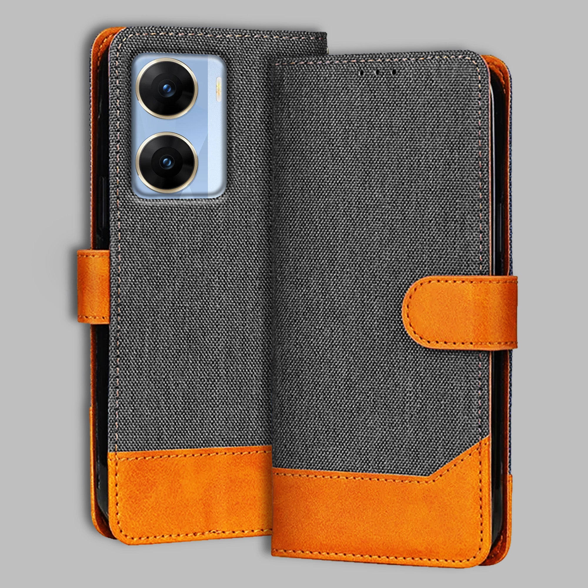 Accesorios Vivo V29E denim flip cover – Grey – Image 1 #color_