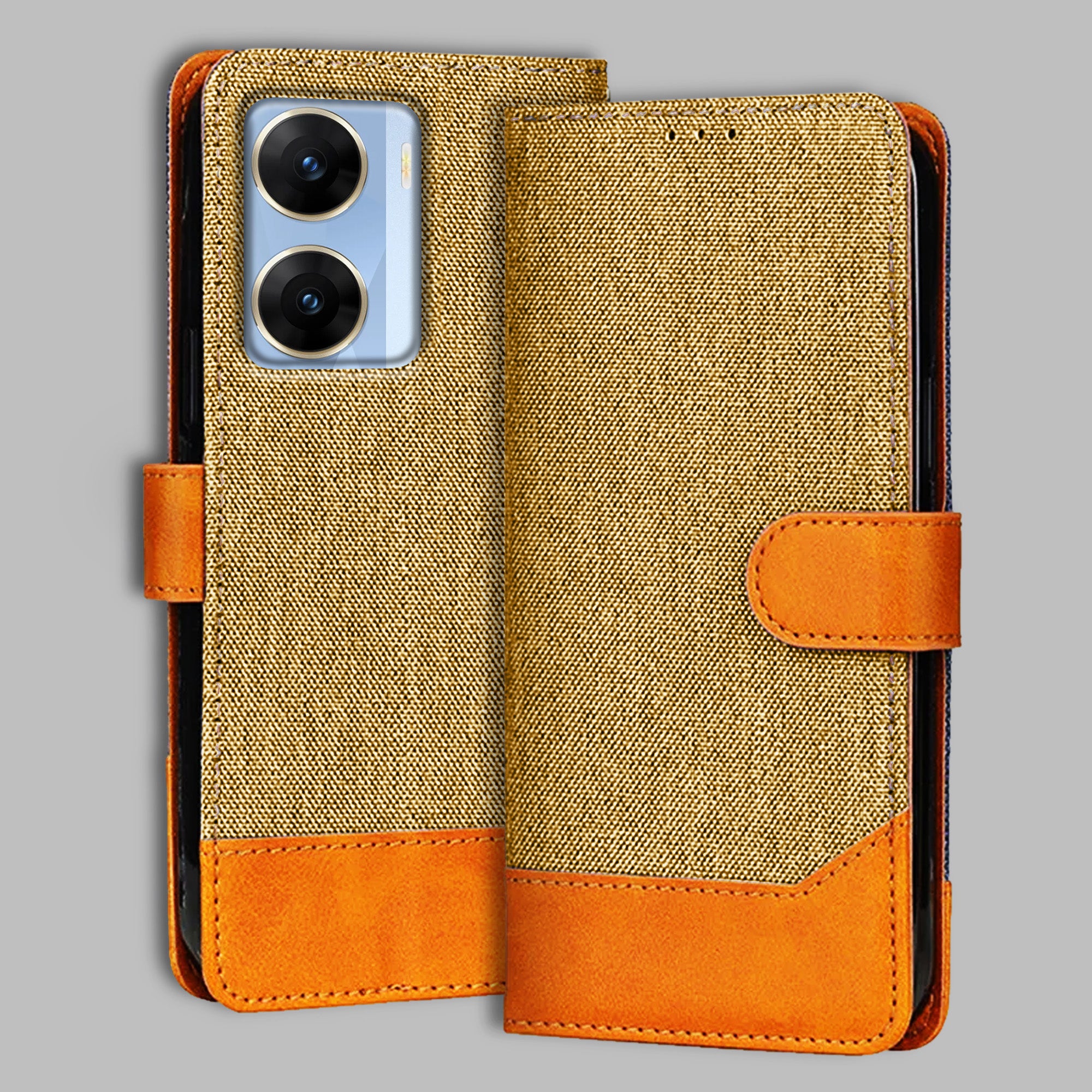 Accesorios Vivo V29E denim flip cover – Light Brown – Image 1 #color_light b
