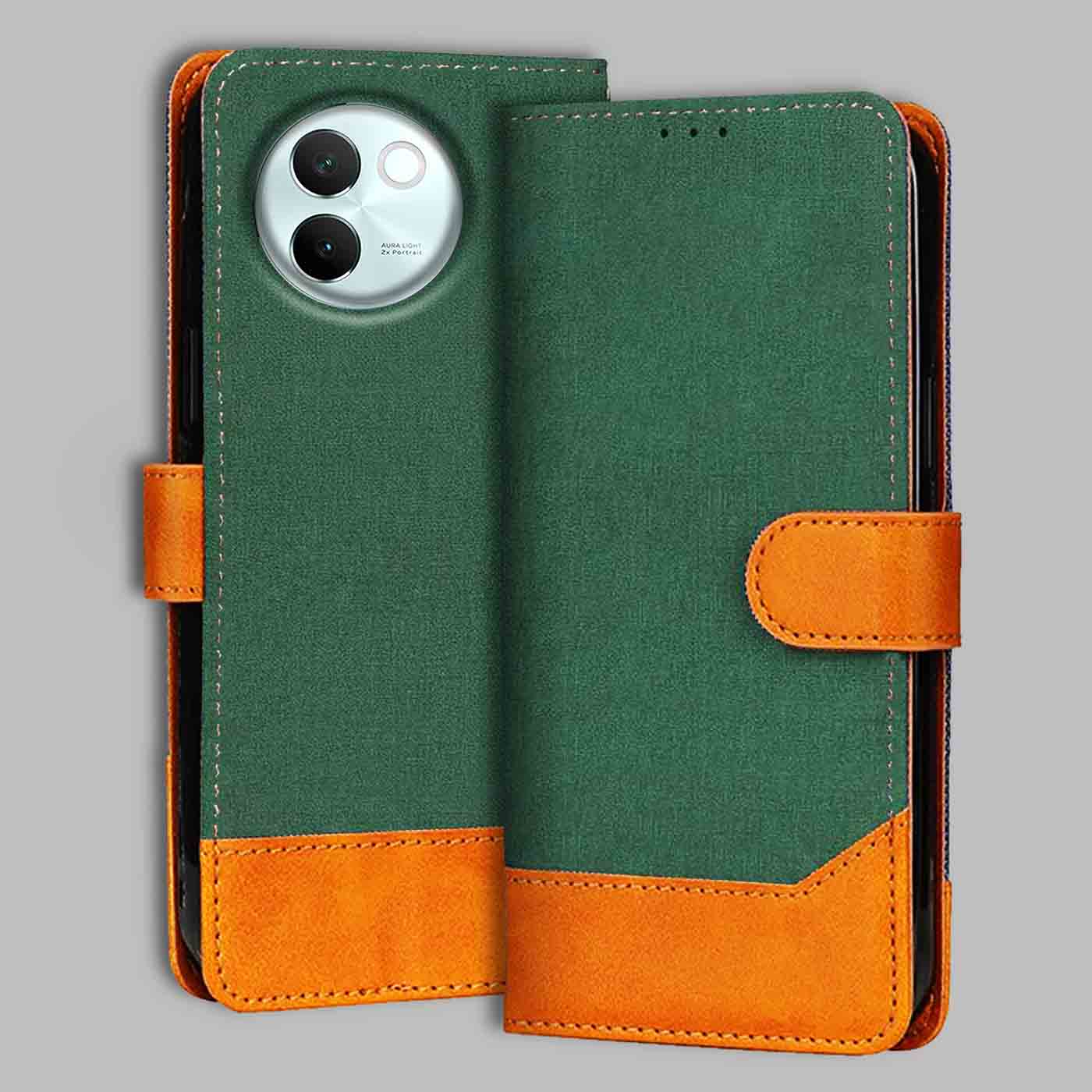 Accesorios Vivo V30E denim flip cover – Green – Image 1 #color_g