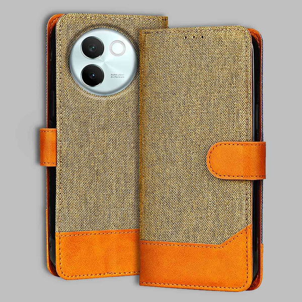 Vivo V30E Flip Cover — Denim, Camel Beige after a year of daily use